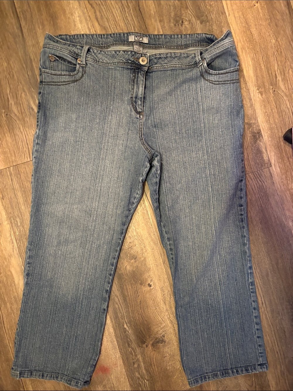 MXM Women's Blue Cropped Straight Jeans